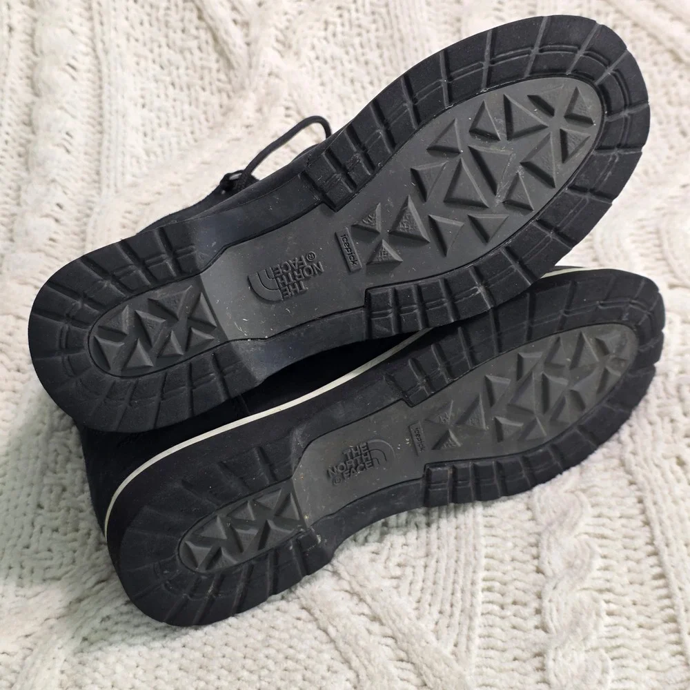 The North Face Ballard III Lace Up Waterproof Snow Boots Black Suede Womens 6